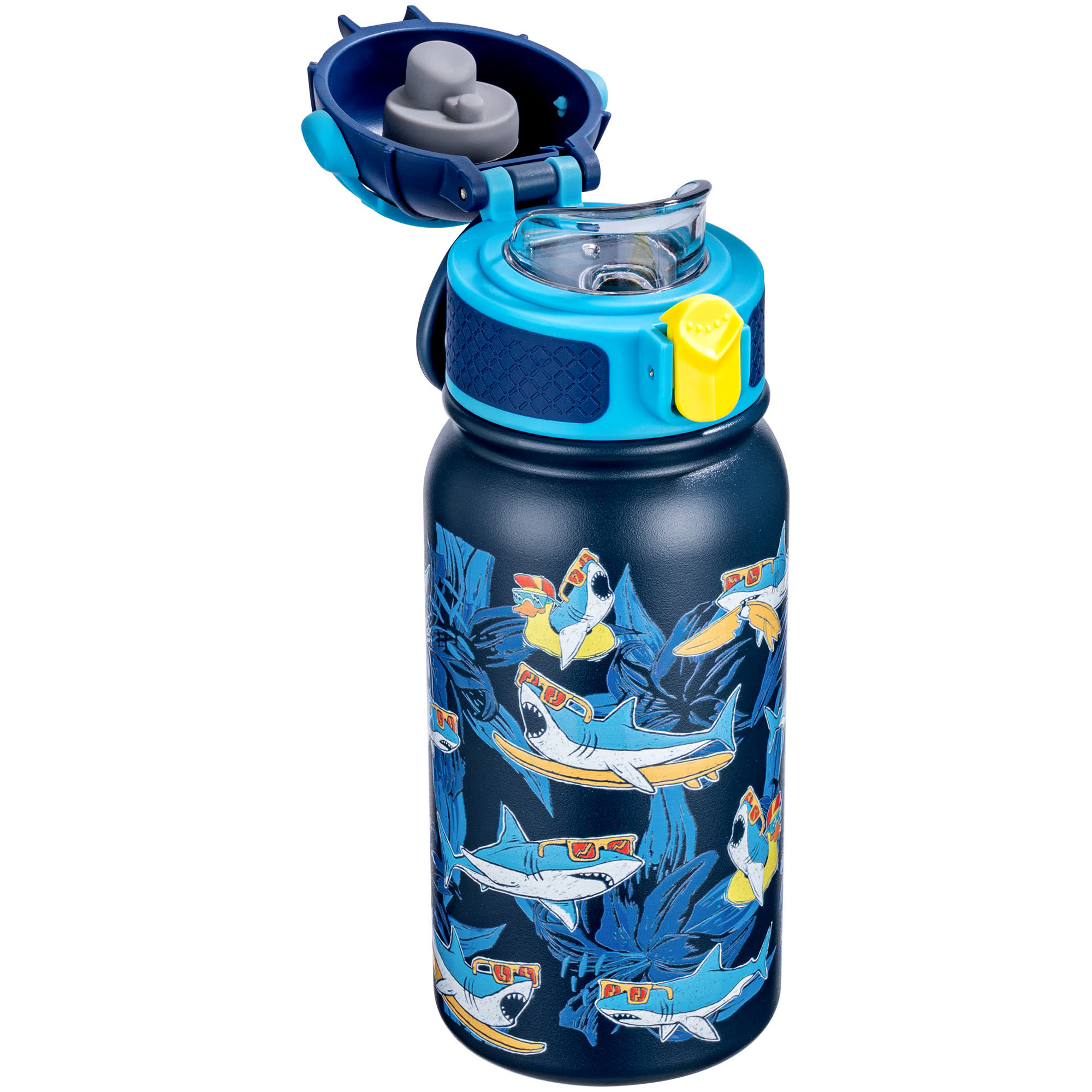 Oldley 12oz Kids Insulated Bottle - Ocean Blue Surfing Shark Edition - Image 7