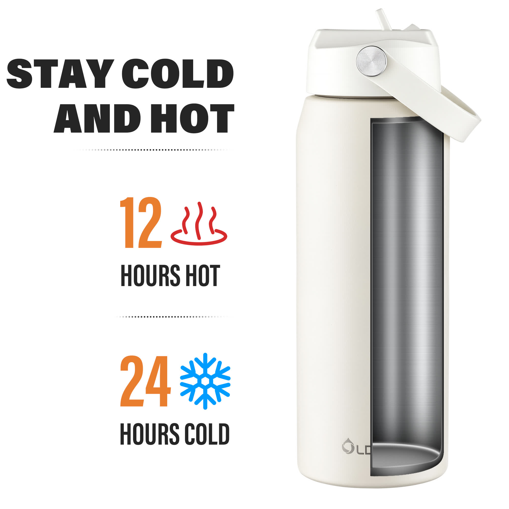 Oldley Beige Gradient Water Bottle 550ml 750ml 1000ml - 24oz - Image 6