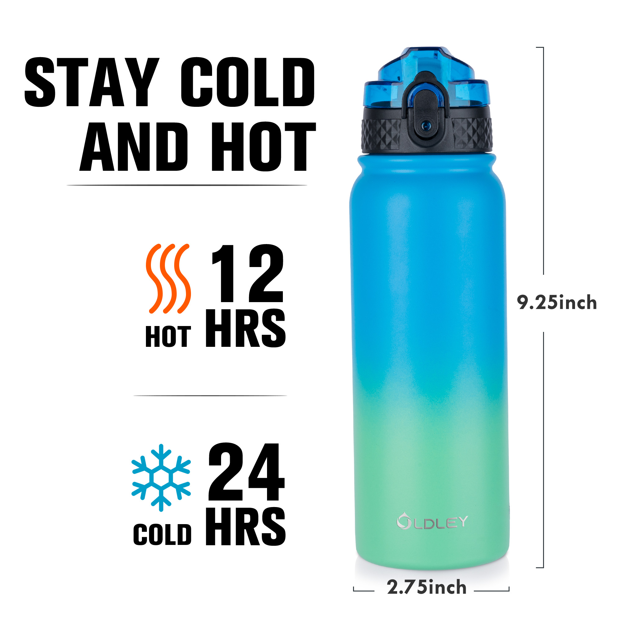 Oldley Tropical Rainforest Triple Lid Thermos - Travel Flask - Image 4
