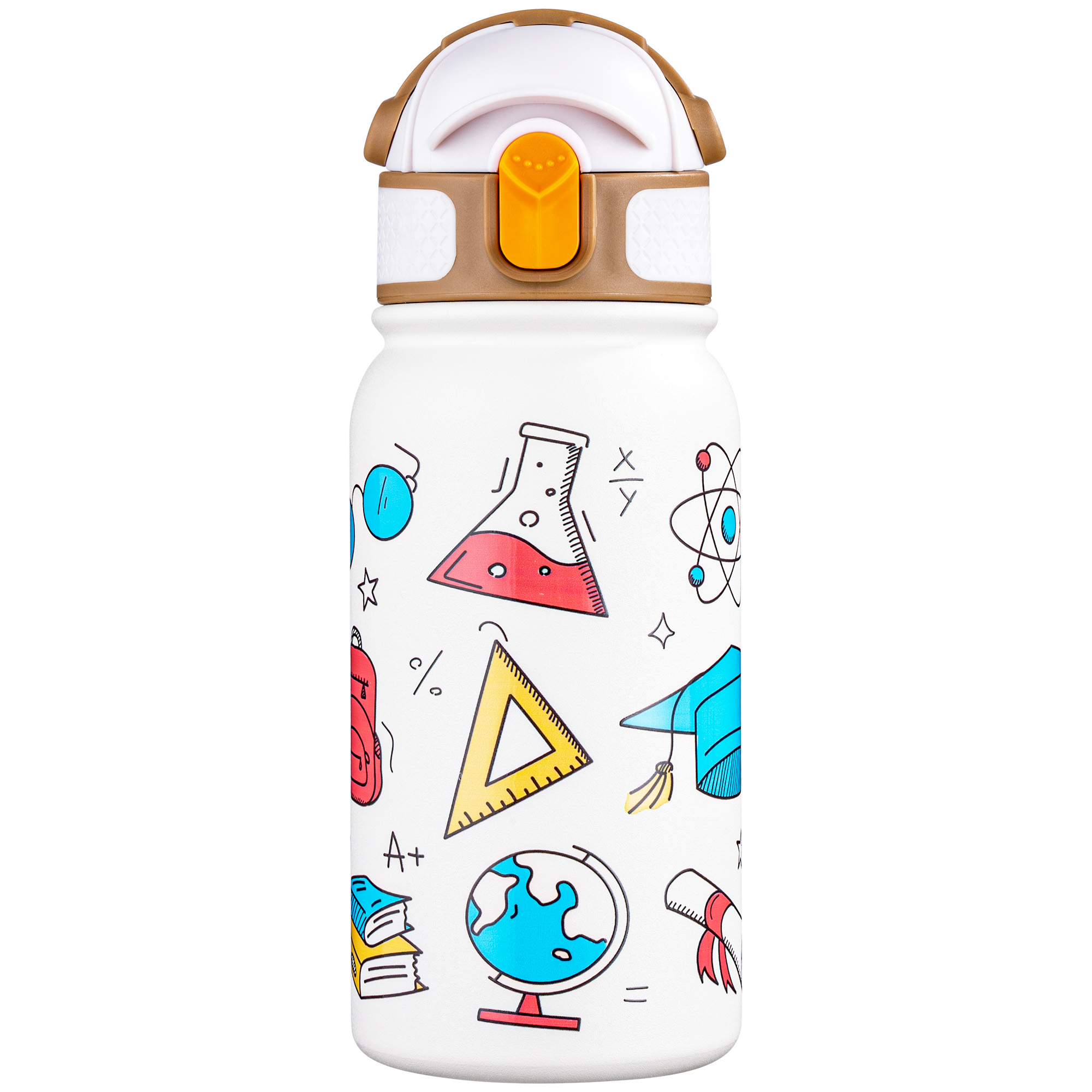 Oldley 12oz Kids Insulated Bottle - White School Stationery Edition - Image 6