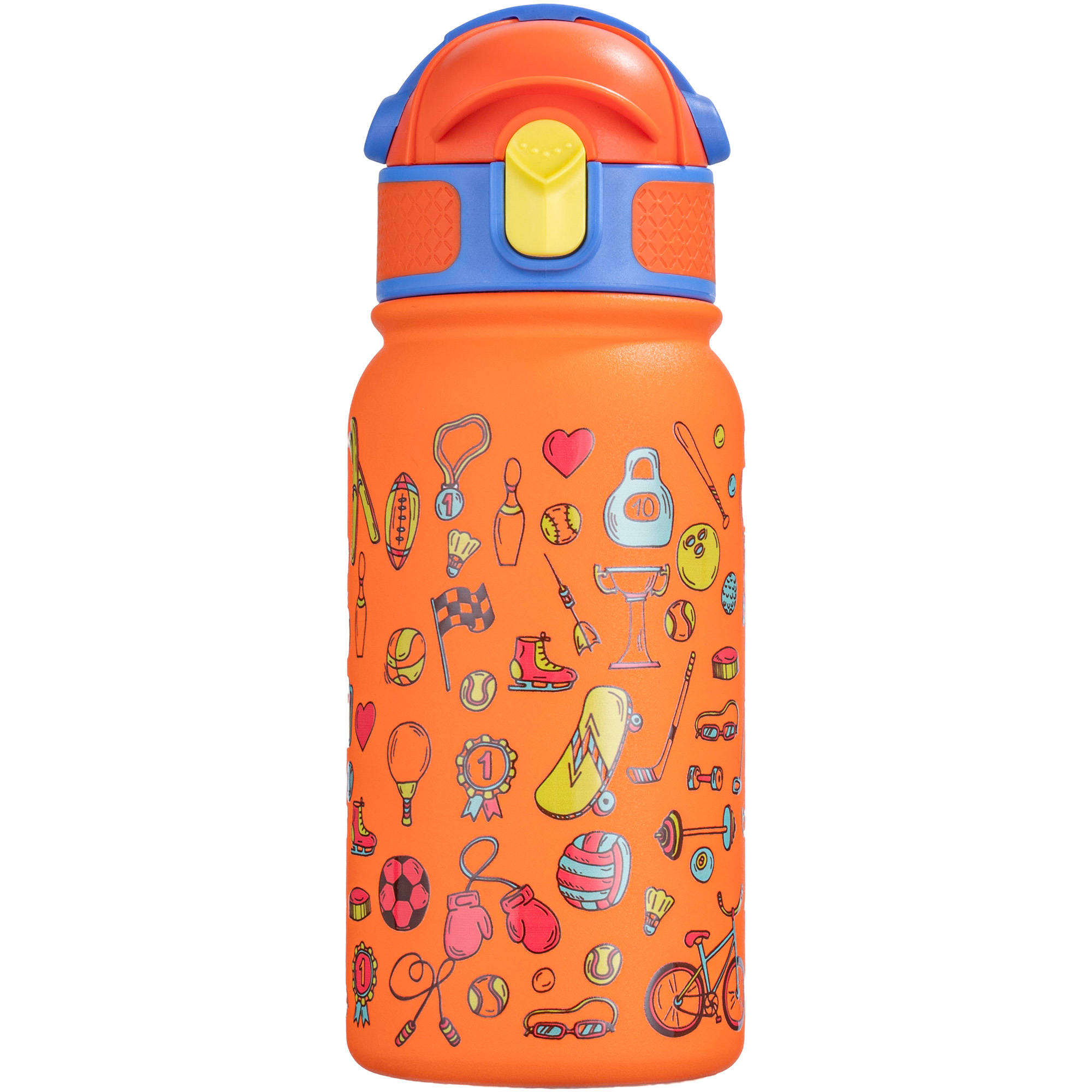 Oldley 12oz Kids Insulated Bottle - Vibrant Orange Athletic Sports Edition - Image 7
