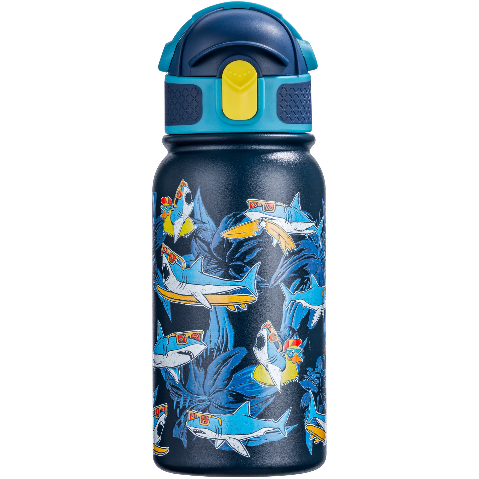 Oldley 12oz Kids Insulated Bottle - Ocean Blue Surfing Shark Edition - Image 6