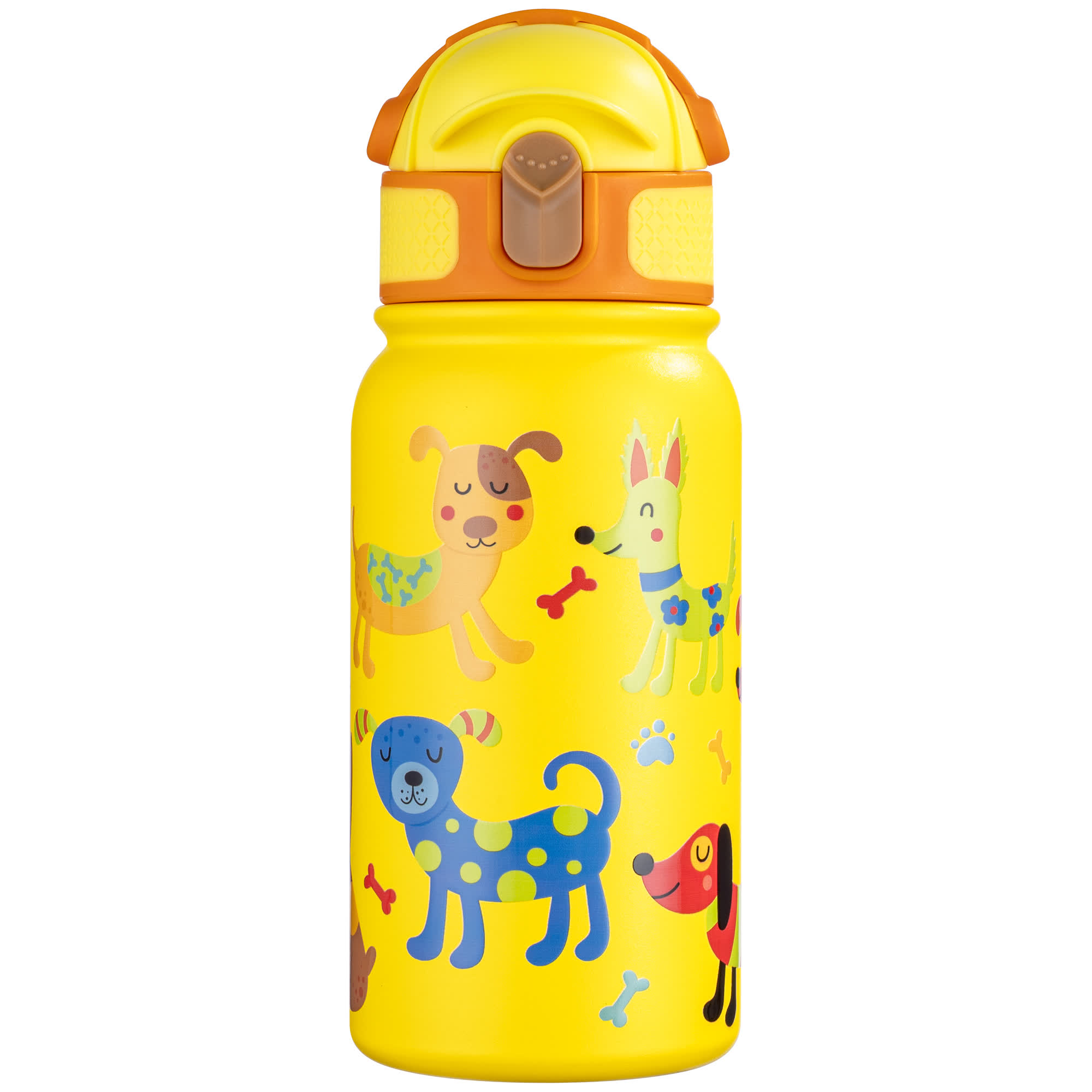 Oldley 12oz Kids Insulated Bottle - Yellow Playful Cartoon Dog Edition - Image 7