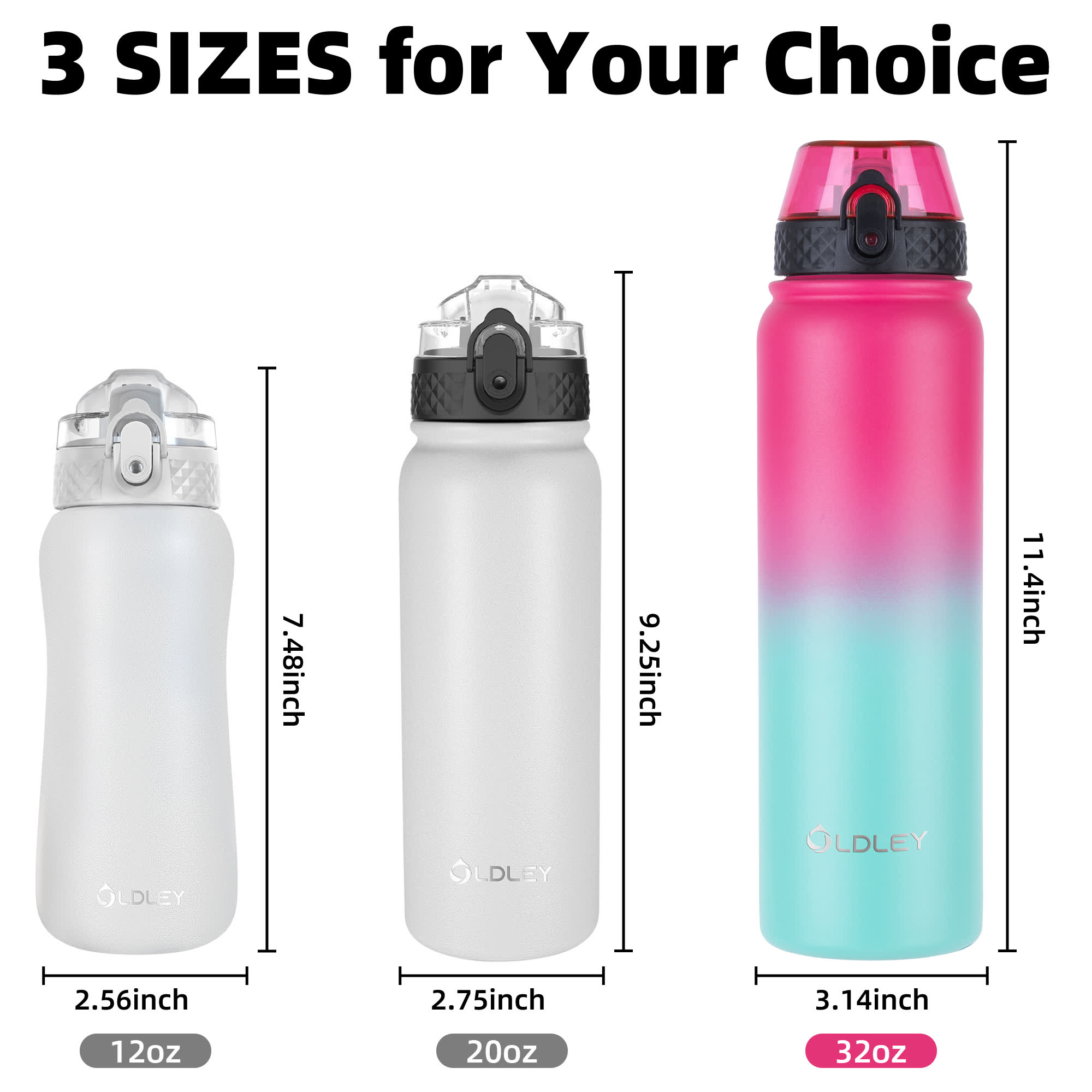 Oldley 32oz Rose Red Green Outdoor Water Flask - Image 6