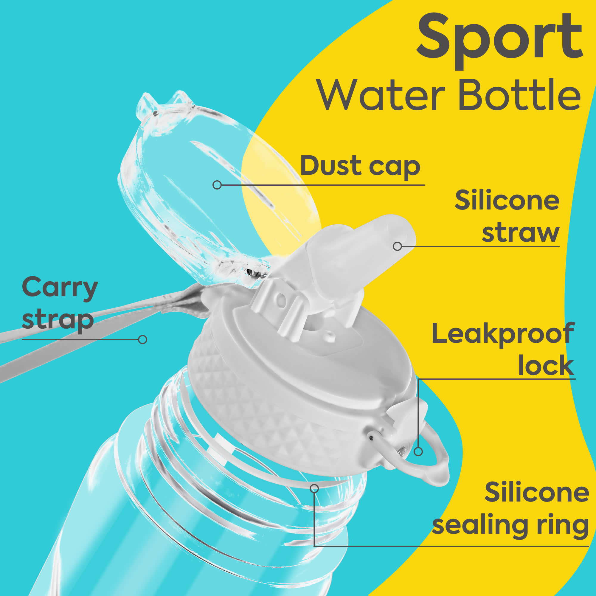 Oldley Transparent Kids Water Bottle - Image 4